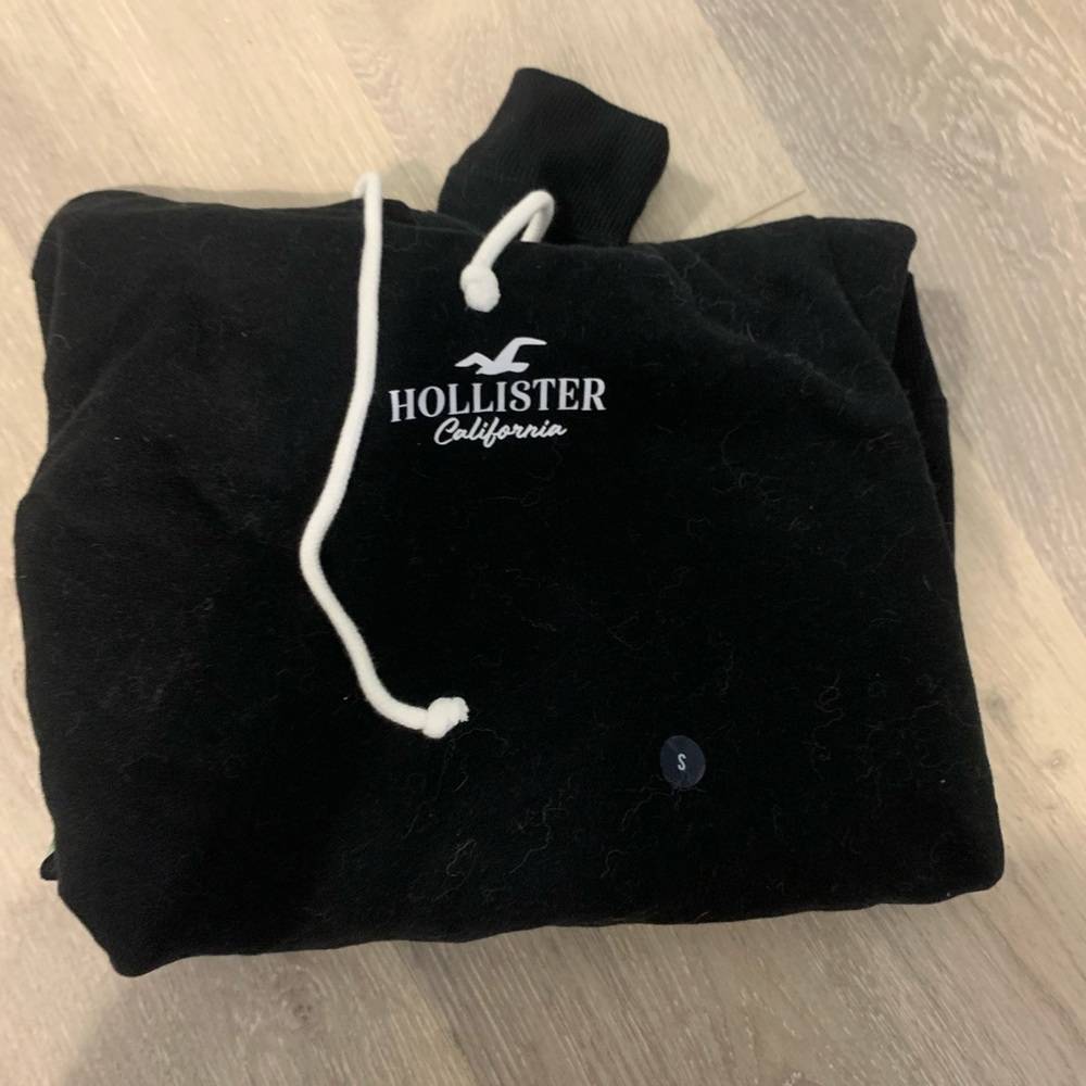 Black with flowers hollister hoodie